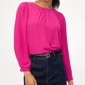 J. Crew Pleated Blouse Large Barbie Career